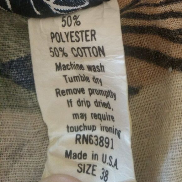 Vintage Lady Caribou Jungle Animal Zebra Elephant Tiger Hawaiian Shirt - Picture 5 of 7